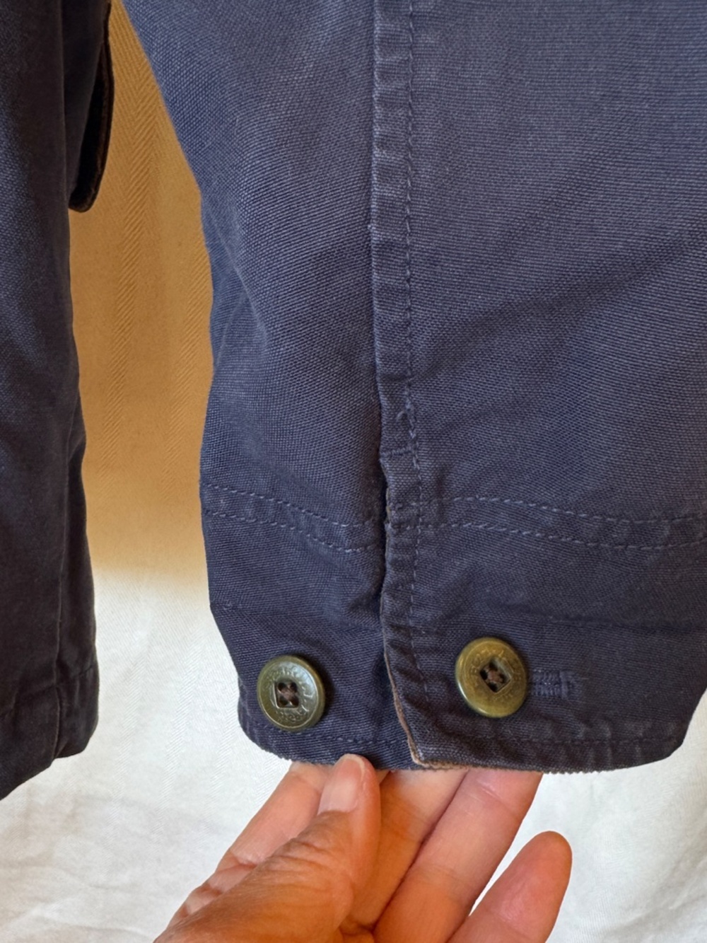 L.L.Bean Barn Jacket Navy Blue Cotton Canvas Chore Jacket - Picture 9 of 9